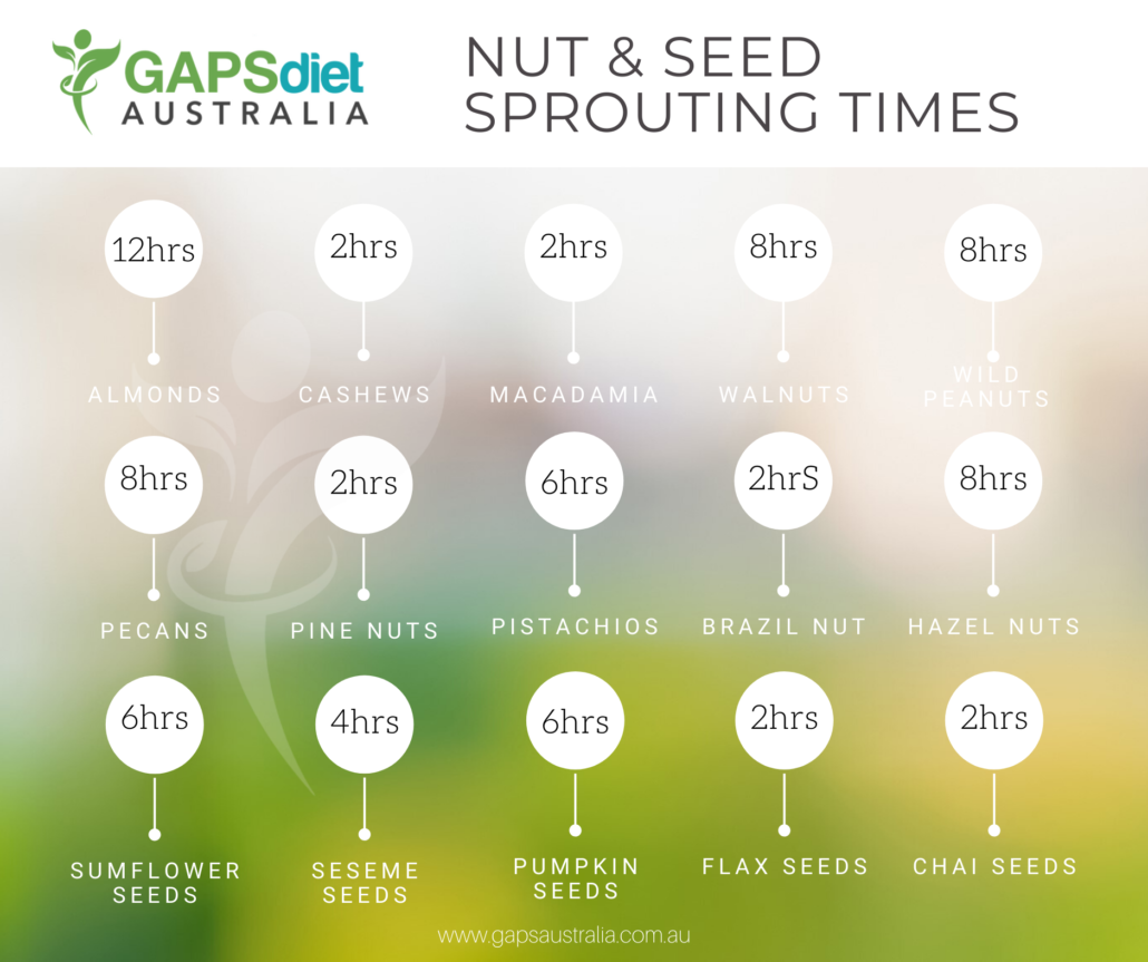 Nut and Seed Soaking Chart GAPS Diet Australia